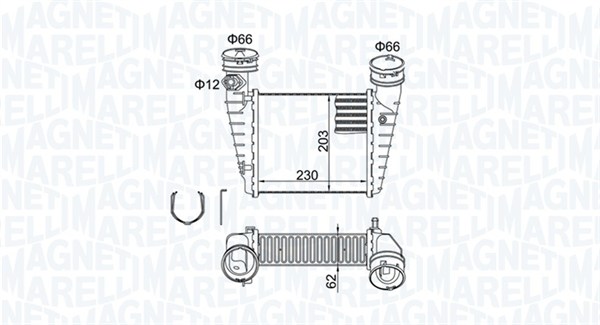 351319205190, Chladič turba, Chladič turba, MAGNETI MARELLI, 3B0145805E, 3B0145805H, 8D0145805B, 8D0145805D, 0710.3024, 30147, 58004216, 702.059, 818720, 8ML376776-611, 96731, CI346000S, VNA4216