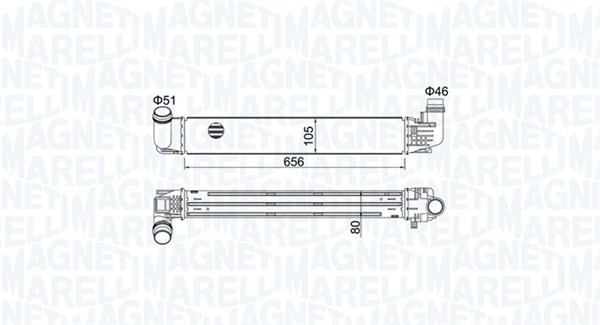 351319205360, Chladič turba, Chladič turba, MAGNETI MARELLI, 8200880552, 0709.3111, 15004009, 30357, 723.053, 818228, 8ML376988-144, 96533, CI496000S, DAA4009