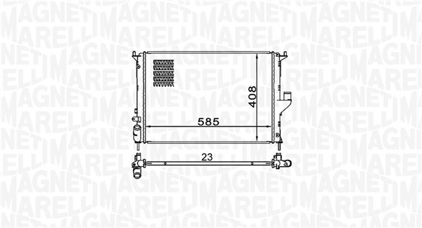 350213160900, Kühler, Motorkühlung, MAGNETI MARELLI, 214100980R, 8200735039, 0109.3105, 123.188/A, 43002477, 53118, 637612, 700801, 8MK376787-341, CR1764000S, RT2477