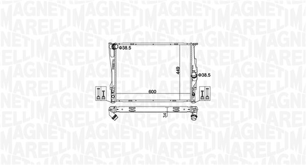 350213162700, Kühler, Motorkühlung, MAGNETI MARELLI, 17117562079, 17117521046, 17117542199, 17117553111, 17117564654, 06002303, 1023.0126, 104.094, 53474, 60786A, 735194, 8MK376782-071, BW2303, CR1711000P, DRM05073