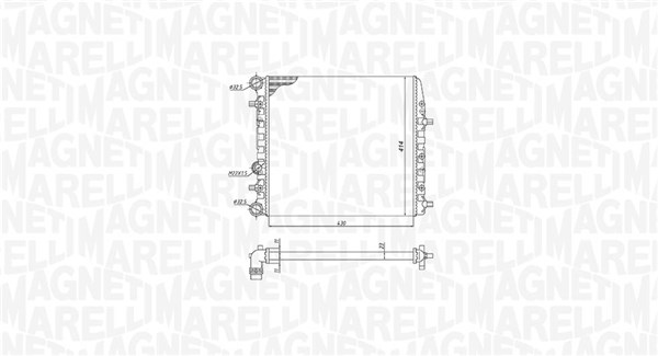 350213184600, Chladič, chlazení motoru, Chladič, MAGNETI MARELLI, 5Z0121253, 6Q0121253AE, 6Q0121253AG, 6Q0121253J, 6QE121253, 0110.3040, 102.083, 1.40.15182.523, 53021A, 652691, 732863, 76002005, 8MK376716-231, CR454000S, DRM27002, SA2005