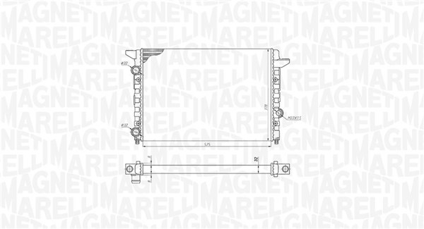 350213185400, Chladič, chlazení motoru, Chladič, MAGNETI MARELLI, 3A0121253AA, 0110.3098, 131.039, 1.40.15169.534, 54695, 58002120, 65253, 731007, 8MK376717-744, CR508000S, VN2120, VNA2120