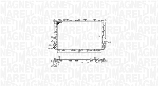 350213189900, Kühler, Motorkühlung, MAGNETI MARELLI, 4A0121251, 4A0121251A, 4A0121251D, 4A0121251E, 4A0121251N, 0110.2051, 03002077, 102.022, 58868, 60457, 701170, 730361, 8MK376713-601, AI2077, CR358000S, DRM02005, 102.022/A, 8MK376713-604