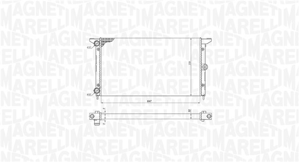 350213190100, Chladič, chlazení motoru, Chladič, MAGNETI MARELLI, 7211893, 7M0121253B, 7258107, 0105.3053, 131.057, 1.40.14780.534, 509522, 58002134, 63991, 731386, 8MK376719-711, CR607000S, VNA2134, 131.057/A