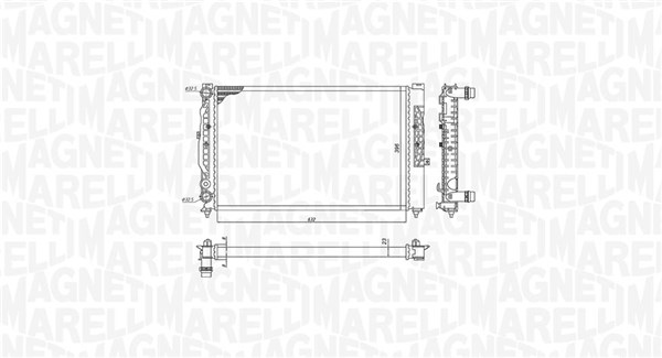 350213191700, Kühler, Motorkühlung, MAGNETI MARELLI, 8D0121251AT, 8D0121251BA, 8D0121251BH, 8D0121251BJ, 0110.2003, 03002189, 102.018/A, 1.40.13058.534, 56127, 60308A, 732811, 8MK376766-351, AI2189, CR1423000S