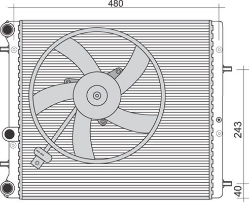 350213851000, Chladič, chlazení motoru, Chladič, MAGNETI MARELLI, 6Q0121201BT, 6Q0121201HA, 6Q0121253H, 6Q0121253K, 6Q0959455AF, 6Q0959455E, 0110.3040, 102.083, 53021, 64103, 733062, 76002013, 8MK376704-601, CR123000S, DRM27006, SA2013