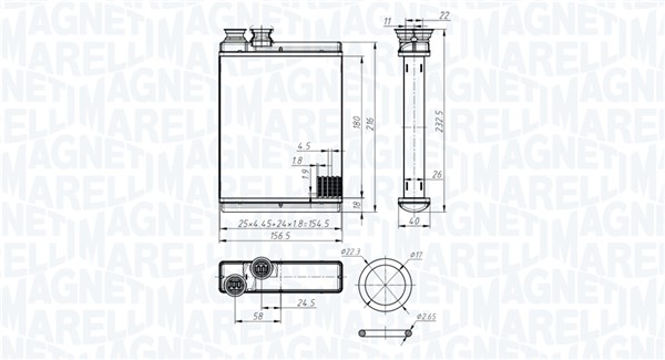 350218486000, Heat Exchanger, interior heating, MAGNETI MARELLI, 6448V3, 09006286, 54359, 72986, 811517, 8FH351315-501, 94004, AH266000P, CN6286
