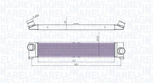 351319204310, Ladeluftkühler, MAGNETI MARELLI, 1340763080, 0704.3133, 17004353, 30535, 709.043, 818586, 8ML376746-011, 96624, CI157000S, FTA4353