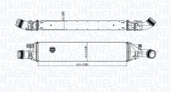 351319205600, Chladič turba, Chladič turba, MAGNETI MARELLI, 8U0145803B, 8U0145803F, 03004358, 30339, 818643, 96298, AI4358, CI35000S, DIT02036