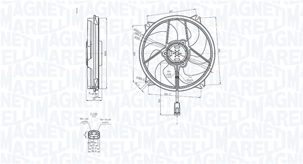 Fan, engine cooling - 069422839010 MAGNETI MARELLI - 1253F0, 1253F8, 1253G7