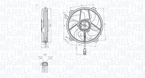 069422839010, Fan, engine cooling, MAGNETI MARELLI, 1253F0, 1253F8, 1253G7, 1253K2, 1253K7, 9828719880, 0503.1256, 0905745, 306.061, 47339, 696091, 85886, 8EW351043-531, CFF270000S, DER07012, PE7535